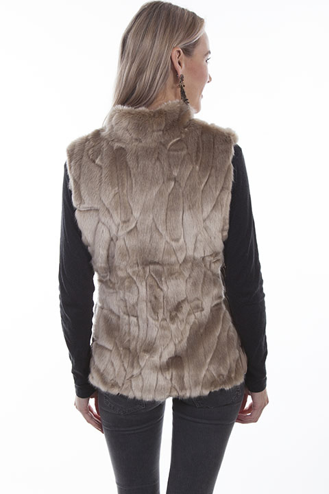 (image for) Faux fur vest with stand up collar